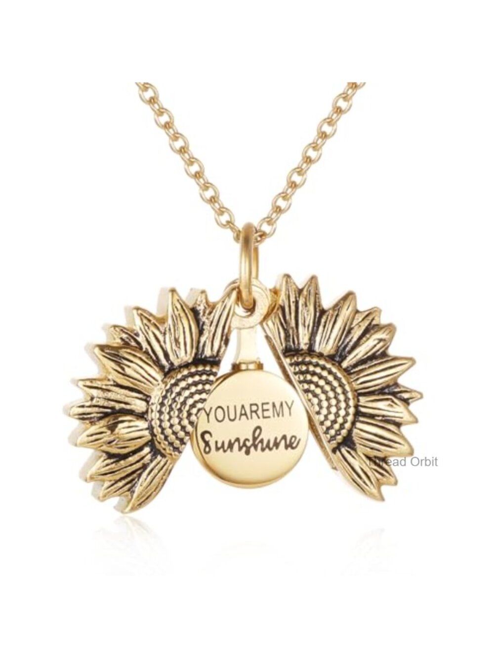 Sunflower Cremation Urn Pendant Necklace Stainless Steel